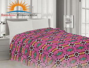 Hot Pink Aztec Flannel Blanket