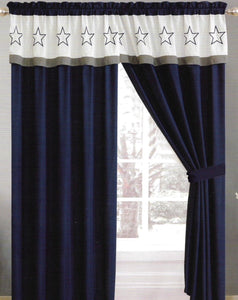 Texas Blue Star Curtain Set