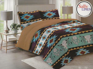 Steer Southwest Aztec Borrego Blanket Set