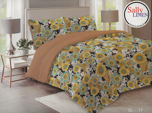 Sunflower Cow Print Borrego Blanket Set