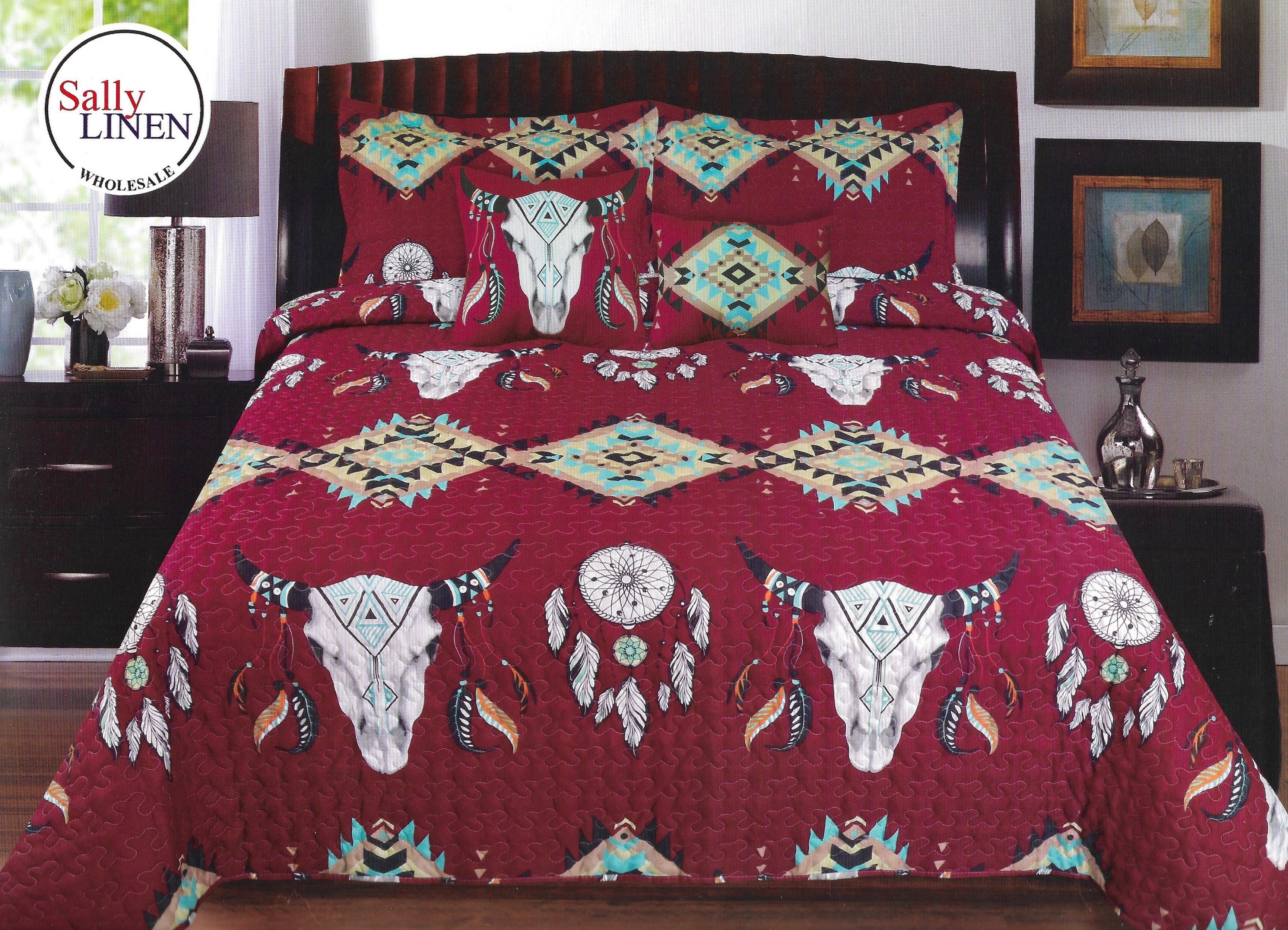 Burgundy Dream Southwestern Quilt