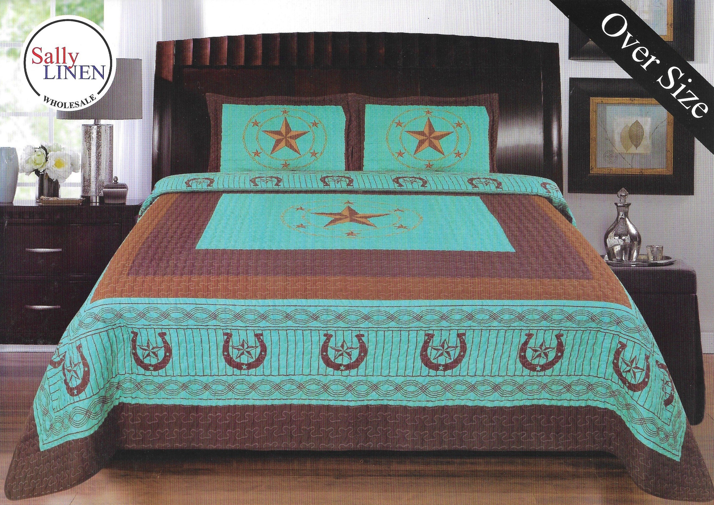 Teal Western Star Quilt
